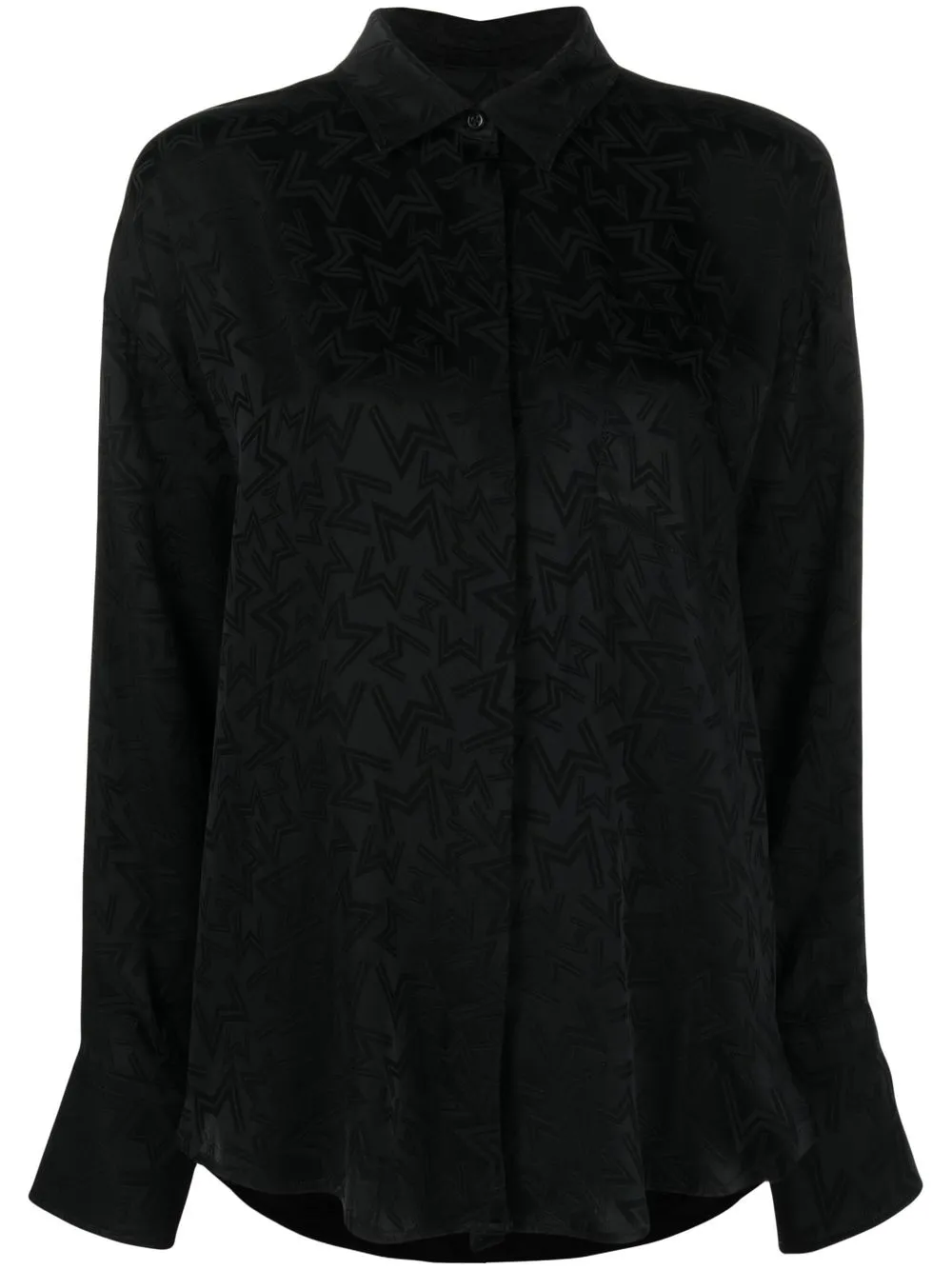 msgm chemise boutonnée à motif monogrammé - noir