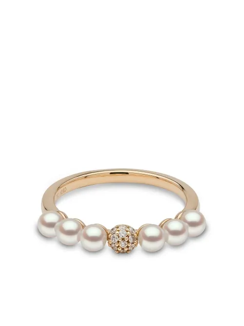Boucles d'oreilles Eclipse en 18ct serties de perles d'Akoya et de diamants - Yoko London - Modalova