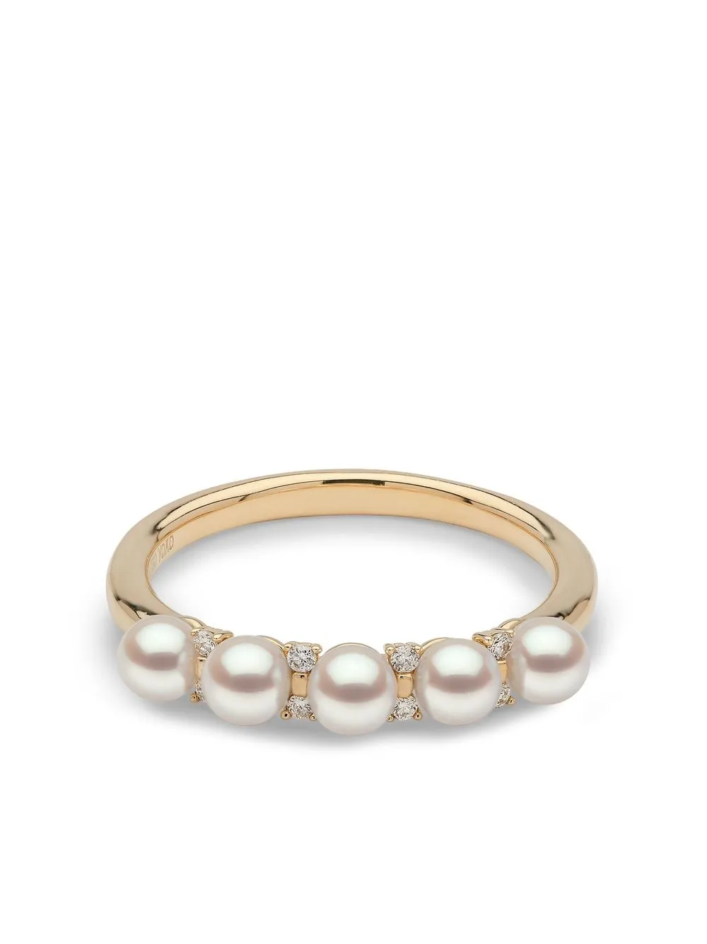 18kt yellow gold Eclipse Akoya pearl and diamond ring