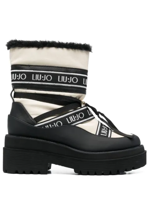 LIU JO flatform logo-patch ankle boots