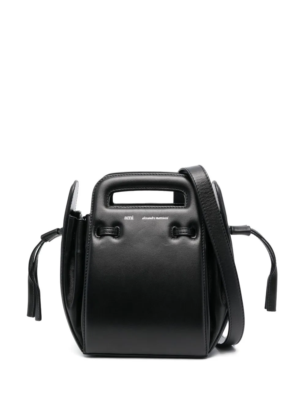 

AMI Paris Accórdeon leather bucket bag - Black