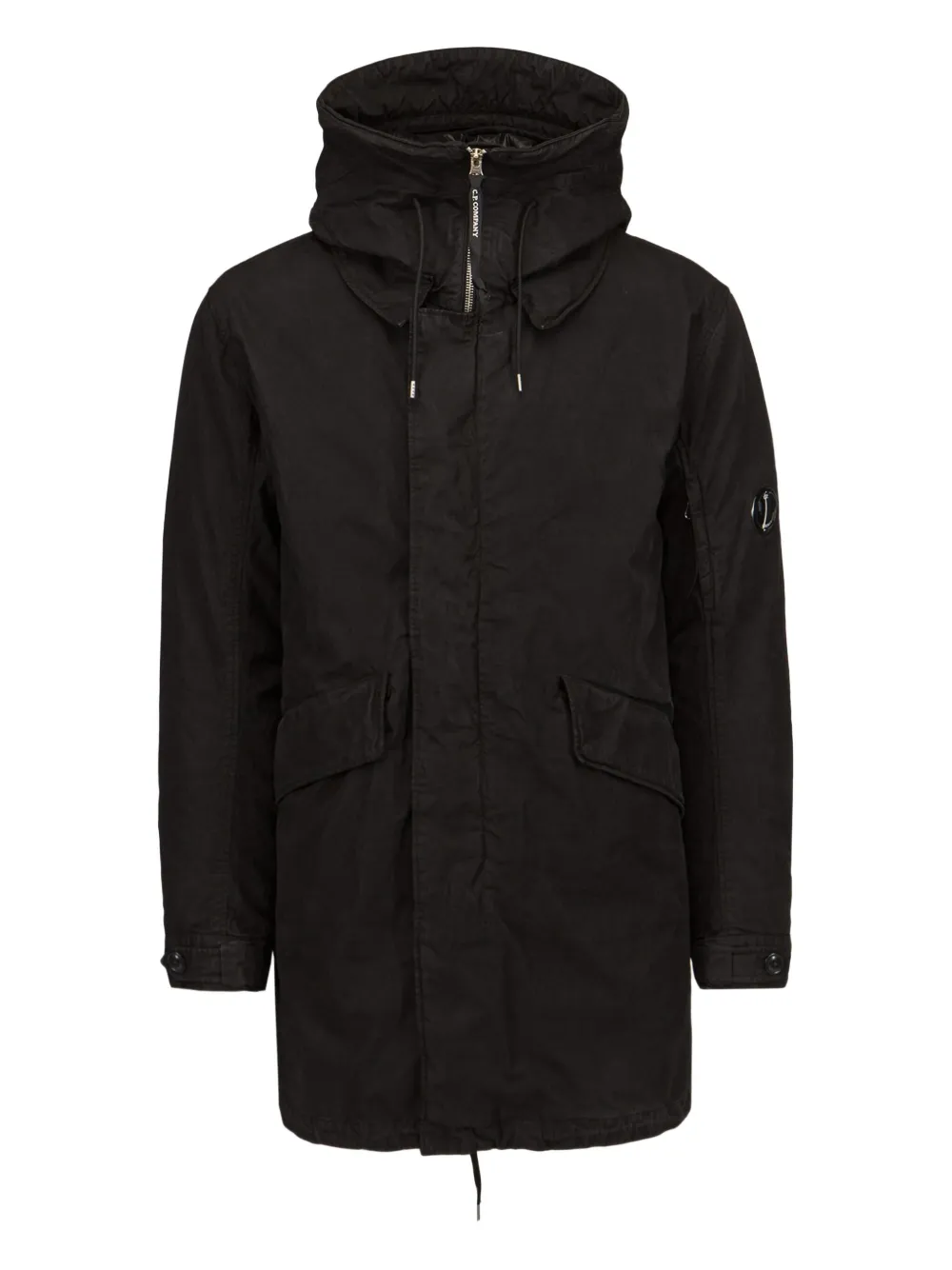 C.P. Company hooded drawstring coat | Black | Image 1