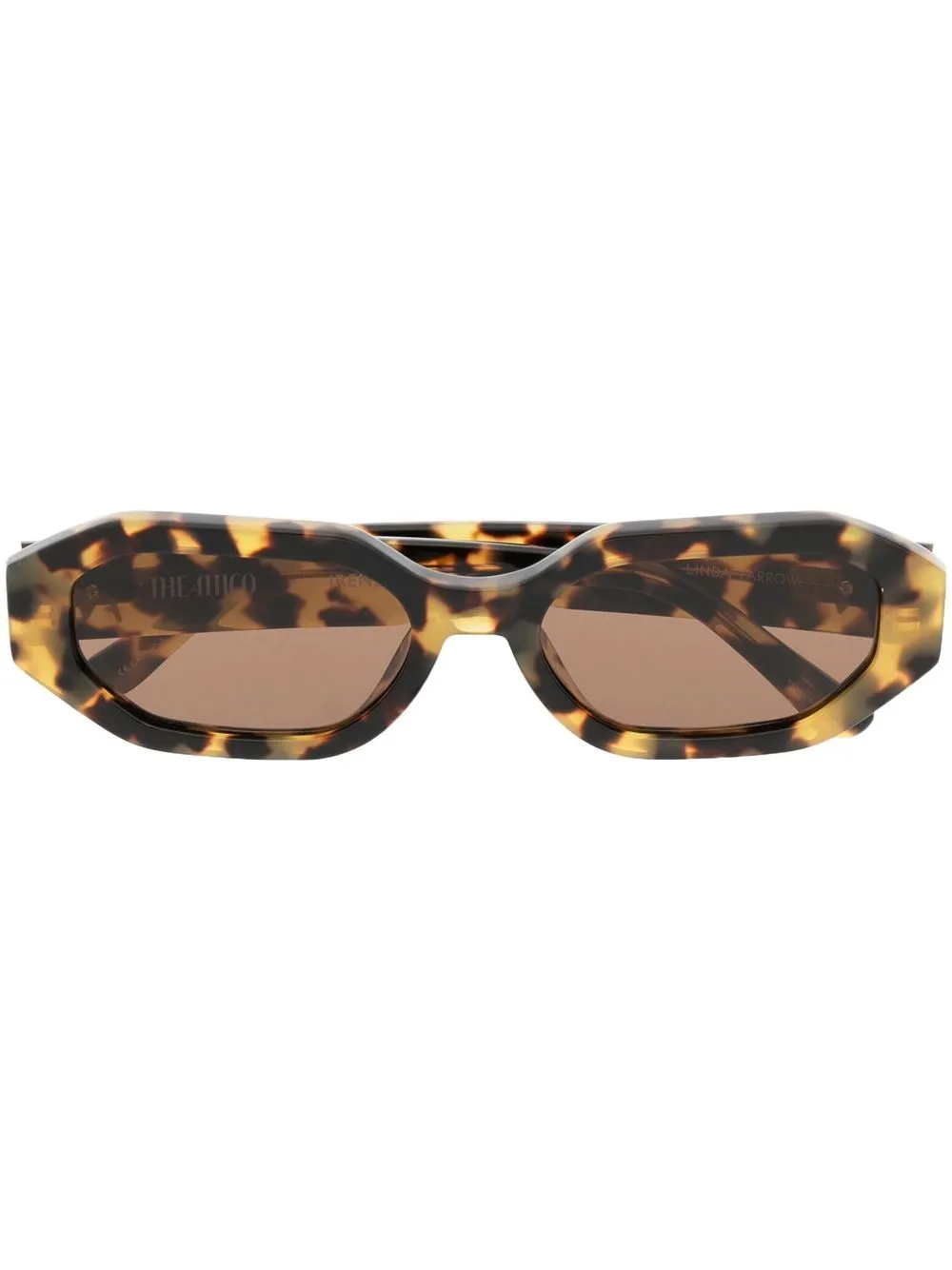 

The Attico Irene tortoise-shell rectangle sunglasses - Brown