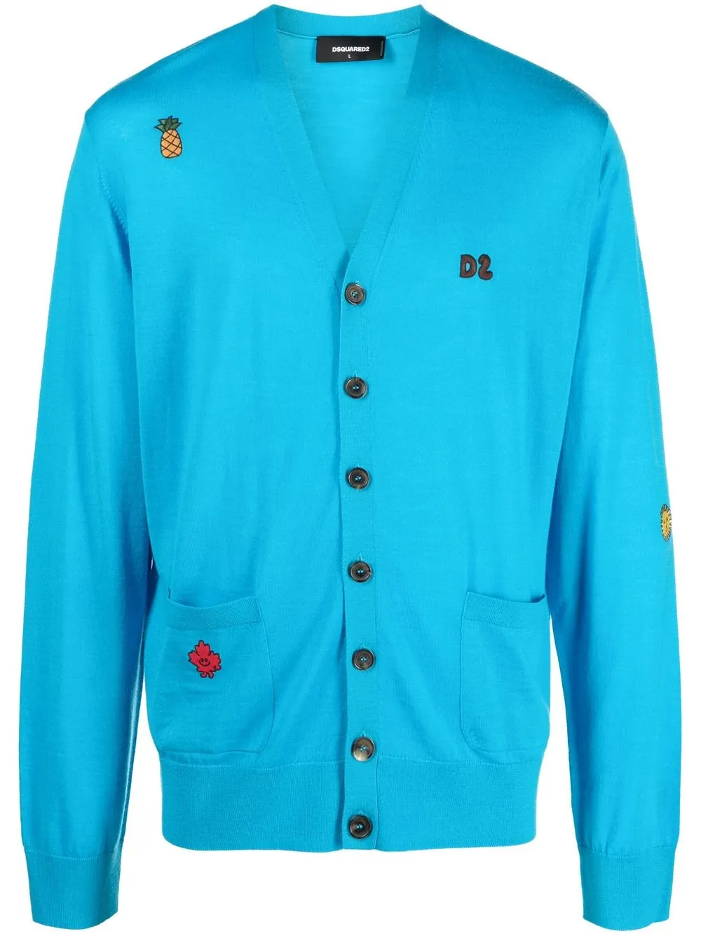 

Dsquared2 logo-embroidered V-neck cardigan - Blue