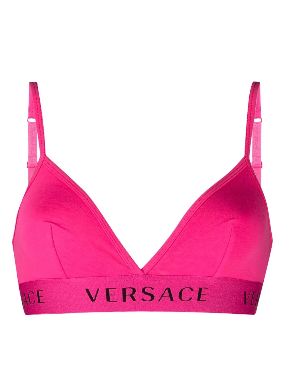 

Versace logo-print triangle cup bra - Pink