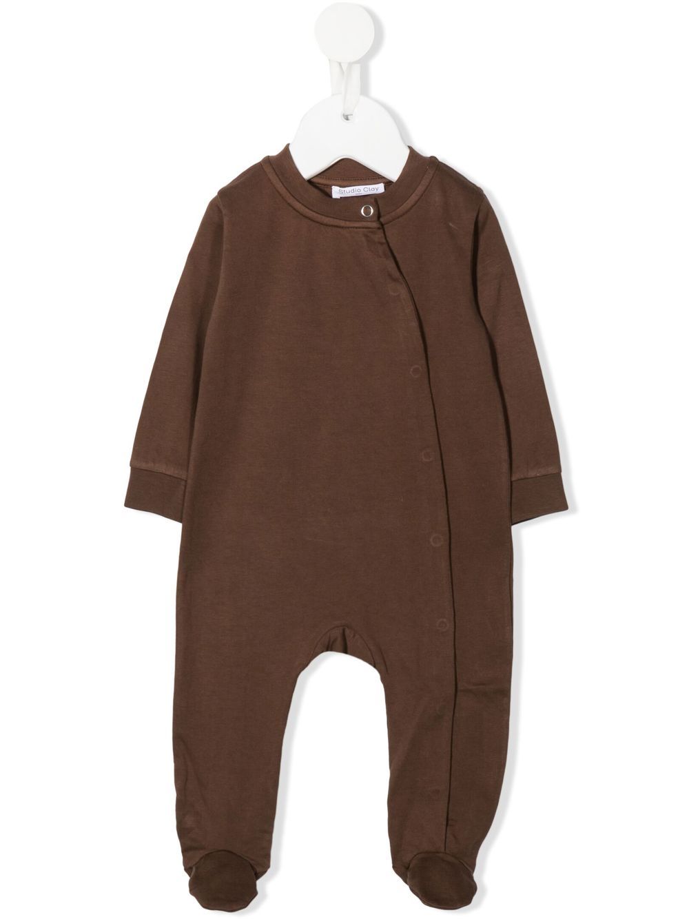 Studio Clay long-sleeve organic-cotton onesie - Brown