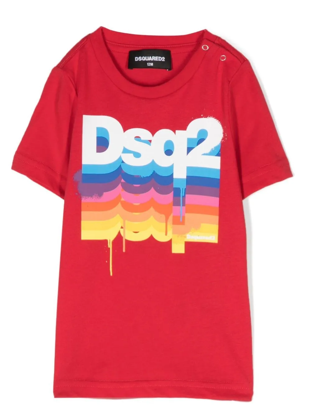 

Dsquared2 Kids playera con logo y estampado arcoíris - Rojo