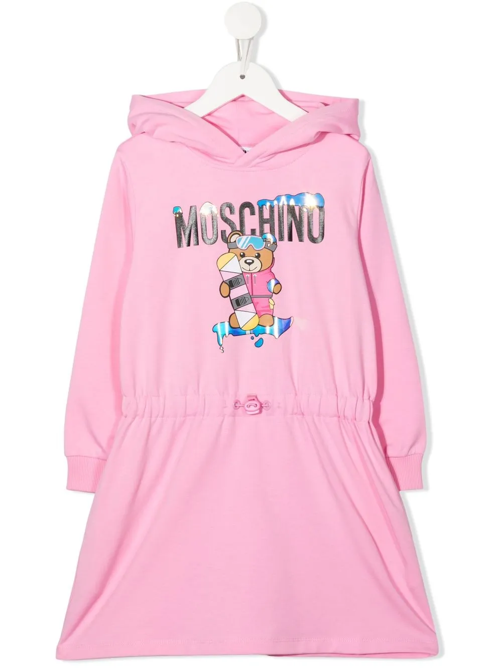 

Moschino Kids vestido tipo hoodie con logo estampado - Rosado