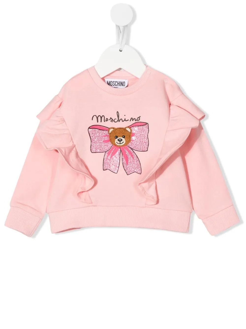 

Moschino Kids bow-print draped sweatshirt - Pink