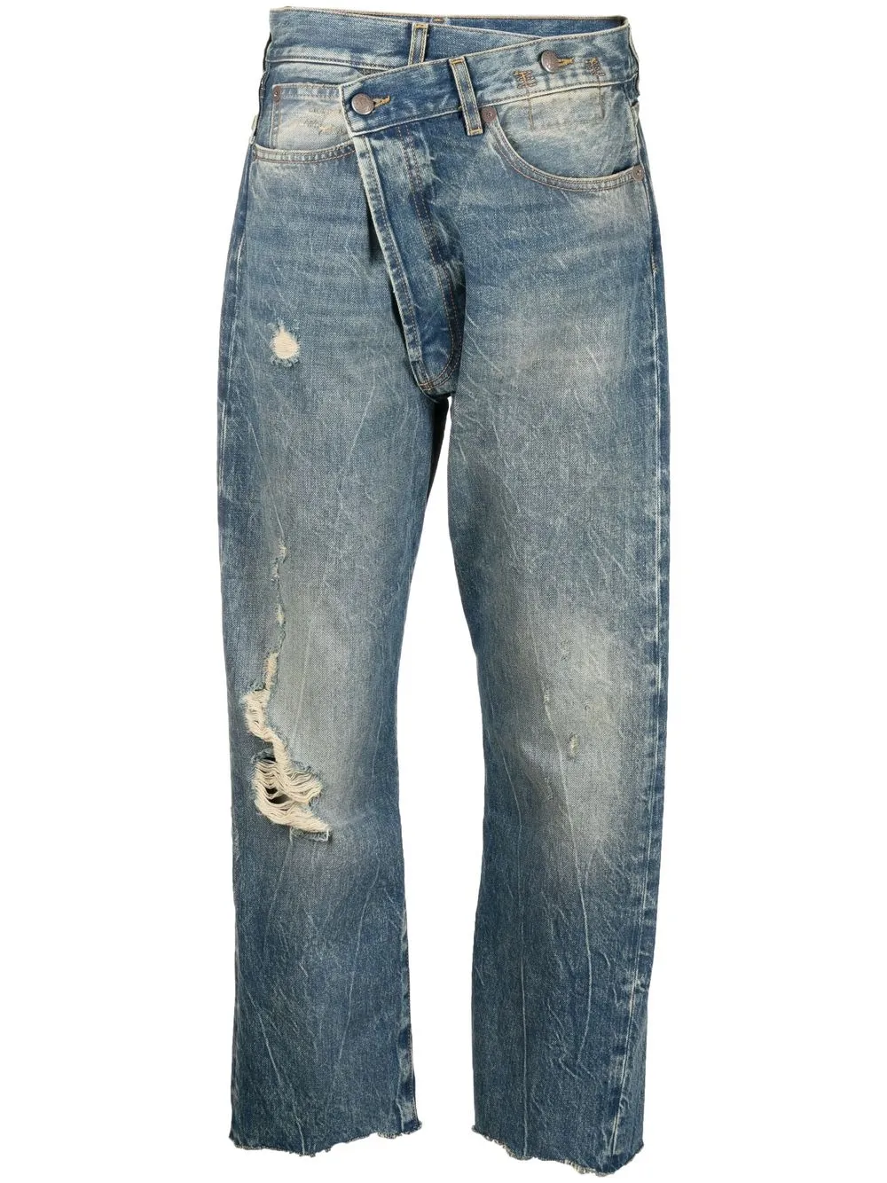 

R13 cropped distressed jeans - Blue