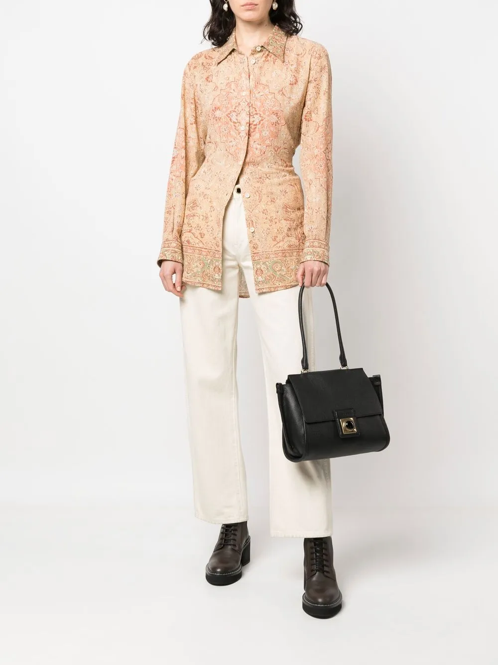 ETRO Leren shopper - Zwart