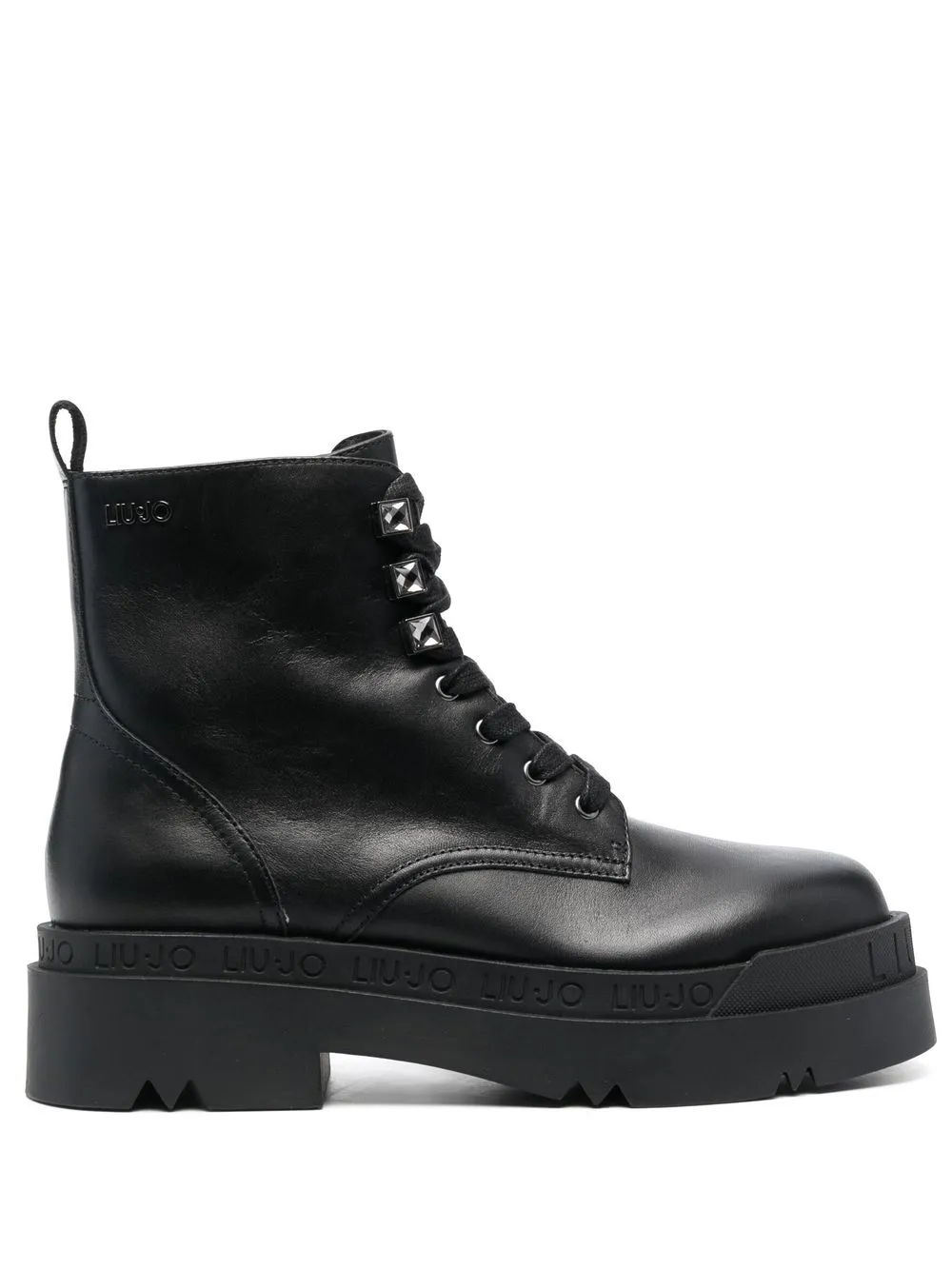 Liu •jo Love 29 Leather Ankle Boots In Black