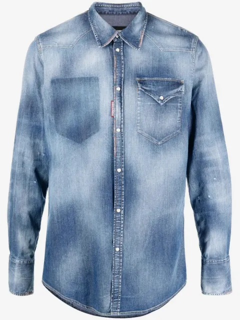 DSQUARED2 acid wash denim shirt