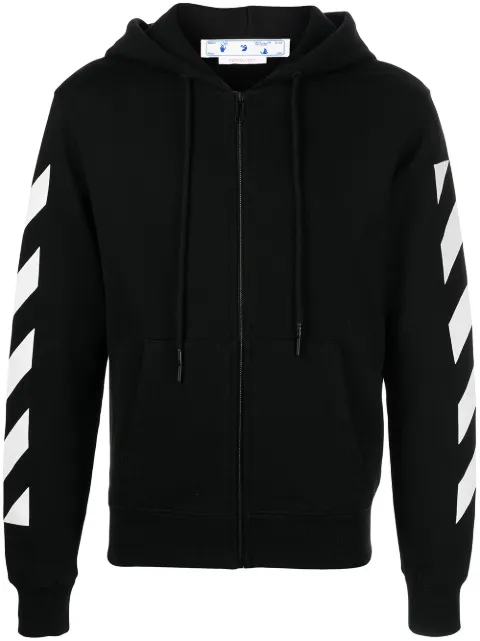 Off-White Arrows-print cotton zip-up hoodie