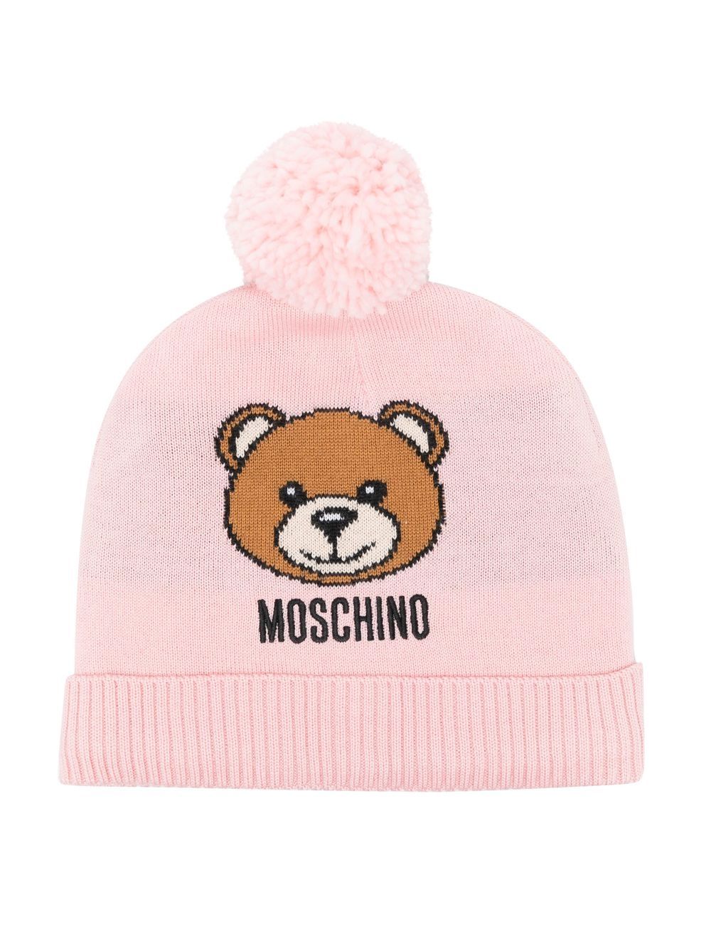 

Moschino Kids logo-print beanie - Pink