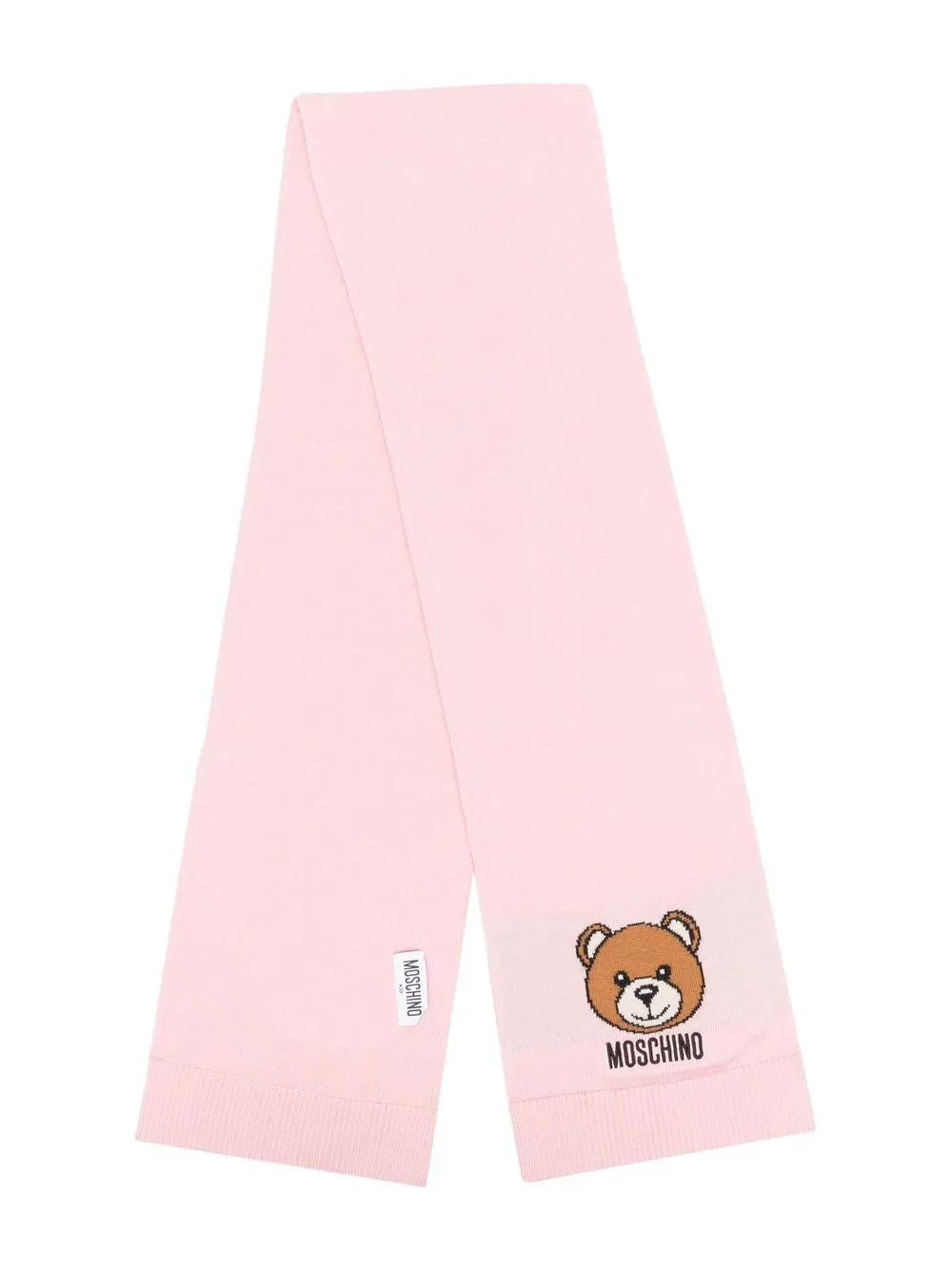 

Moschino Kids bufanda tejida con motivo Teddy Bear - Rosado