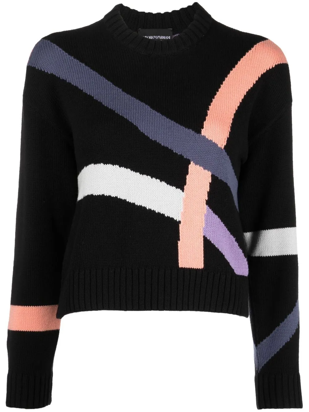 

Emporio Armani suéter de tejido de intarsia - Negro