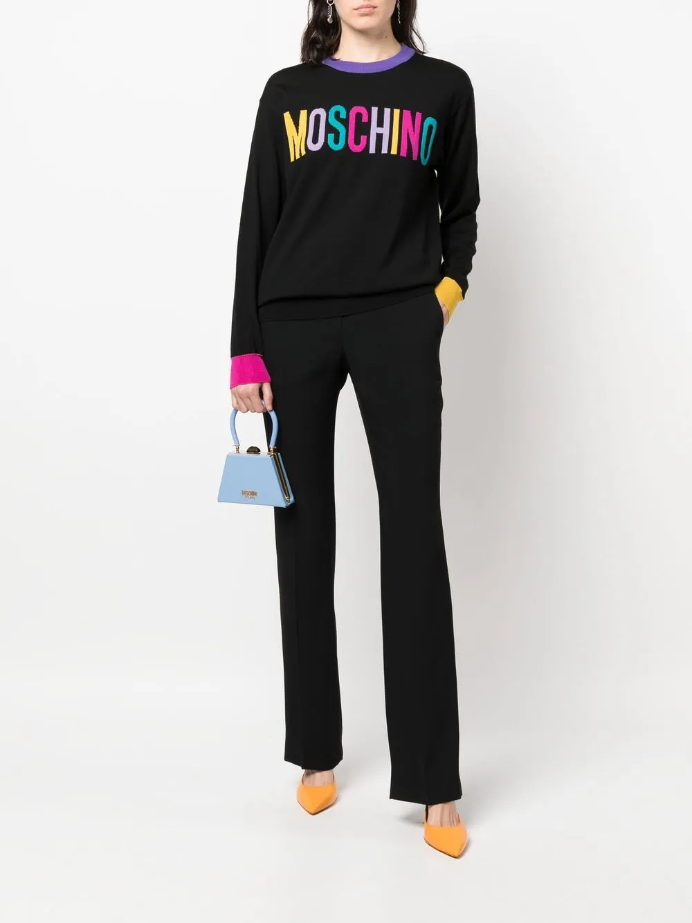 Moschino Intarsia trui - Zwart