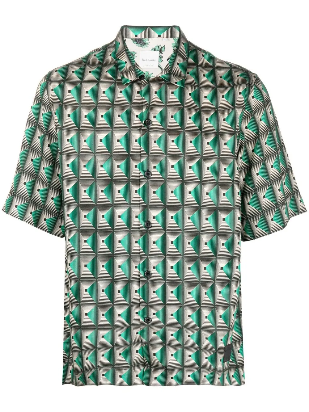 

Paul Smith camisa oxford con motivo geométrico - Verde