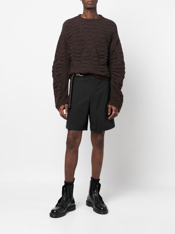 Helmut Lang Belted Cargo Shorts | Black | FARFETCH IN