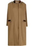 Valentino Garavani Pre-Owned 1980s gathered shoulders military coat - Brown