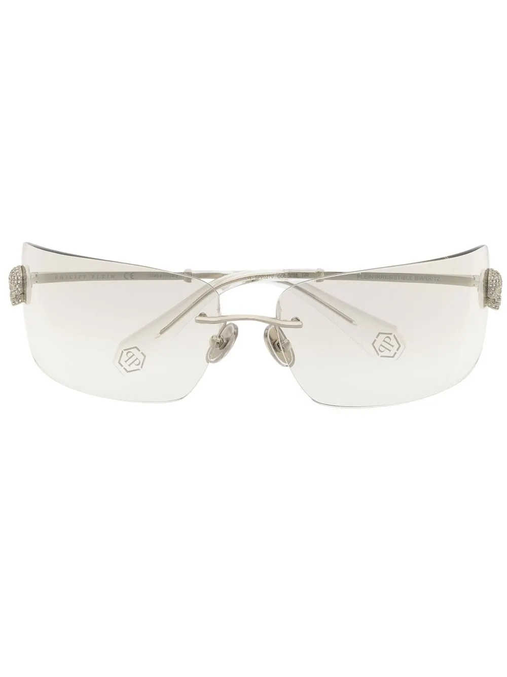 

Philipp Plein Eyewear lentes de sol con armazón rectangular - Plateado