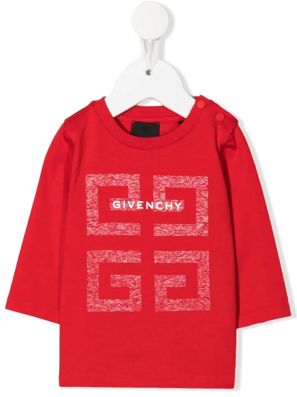 

Givenchy Kids playera con logo estampado y cuello redondo - Rojo