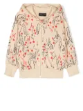 Mini Rodini Scottish Unicorns print zip-up hoodie - Neutrals