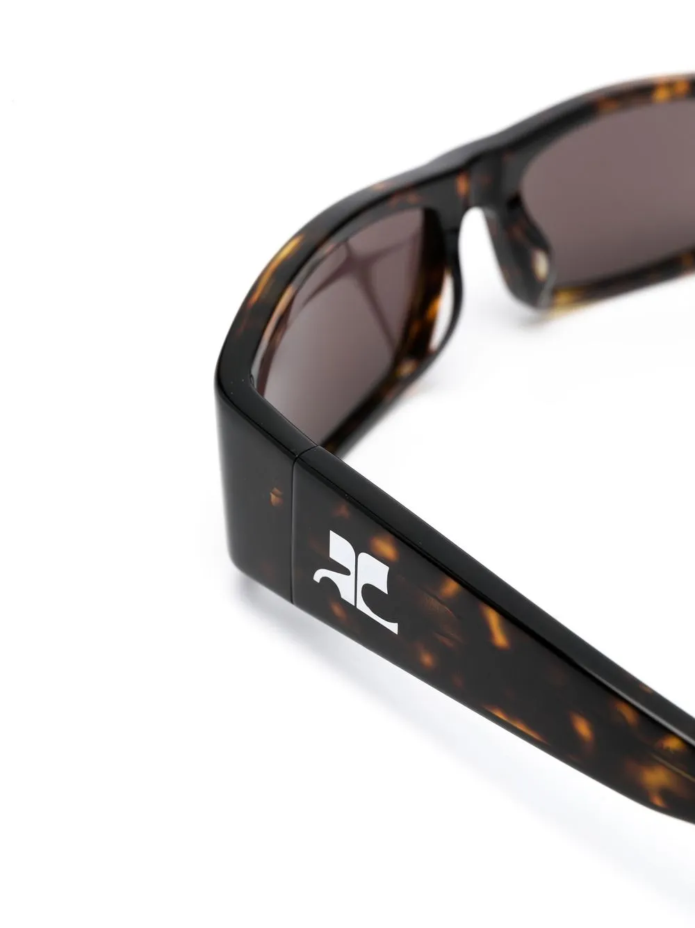 Shop Courrèges Square-frame Sunglasses In Brown