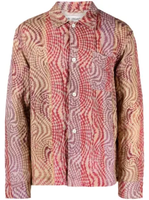 ERL all-over Logo Print Corduroy Shirt | Brown | FARFETCH EG