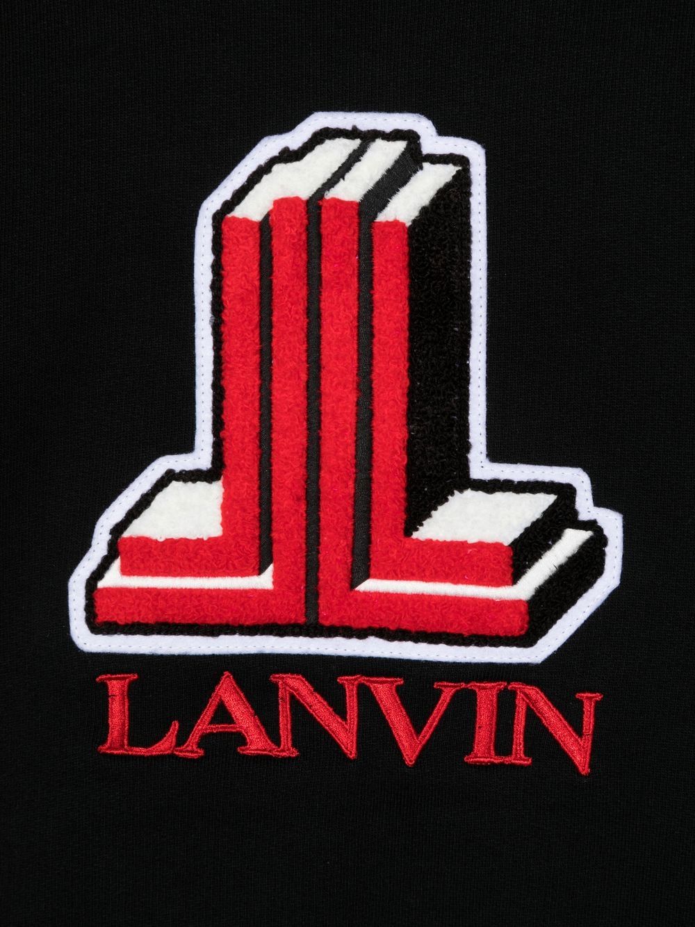 Shop Lanvin Enfant Logo-embroidered Crew-neck Sweatshirt In Black