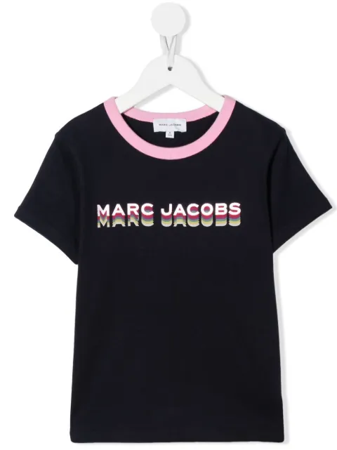 Marc Jacobs Kids contrast-collar logo T-shirt