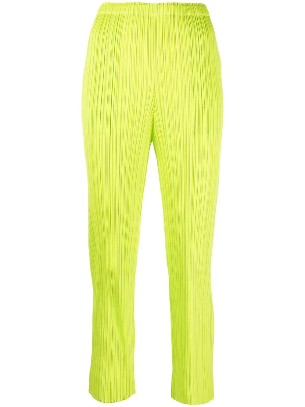 

Pleats Please Issey Miyake pleated slim-leg trousers - Green