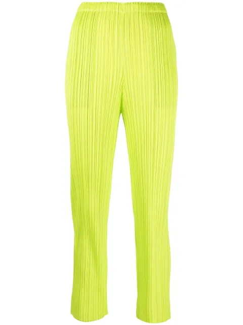 Pleats Please Issey Miyake pleated slim-leg trousers