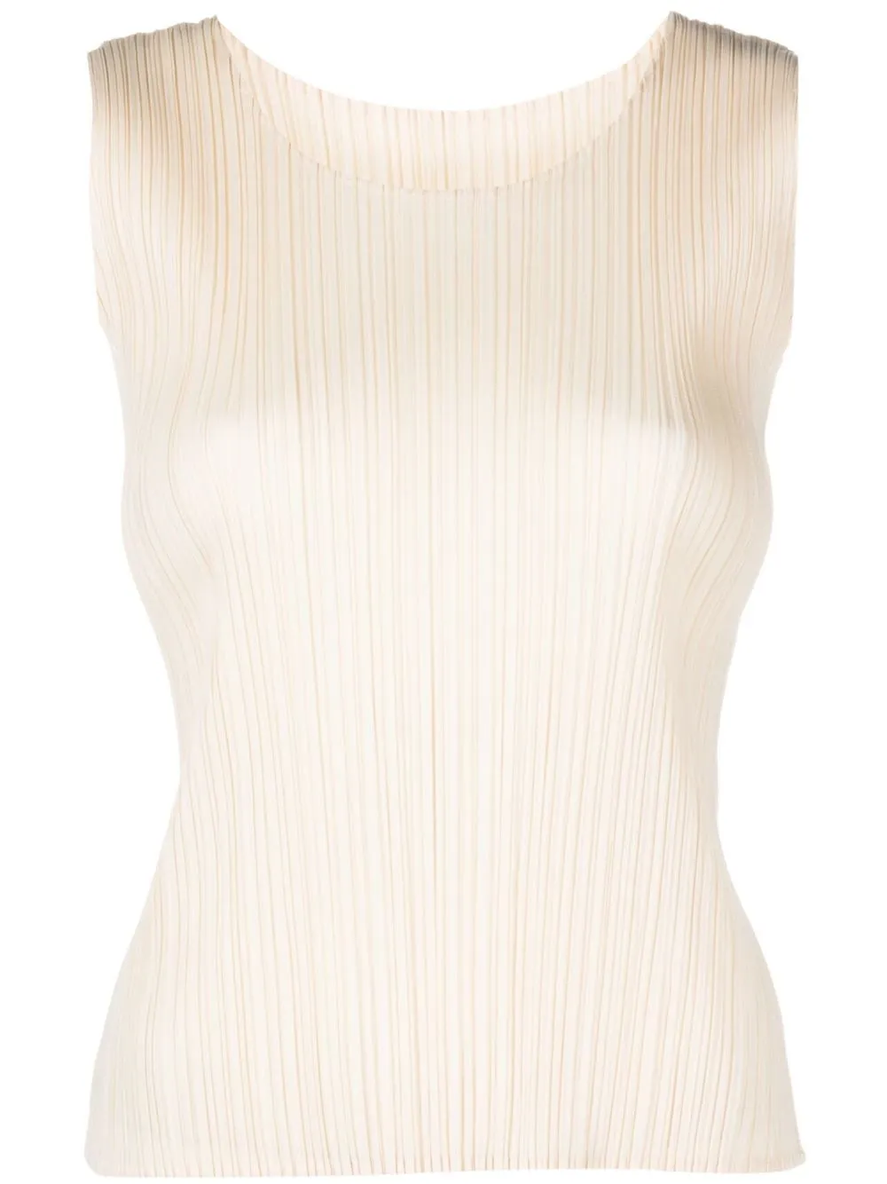 

Pleats Please Issey Miyake pleated round-neck tank top - Neutrals