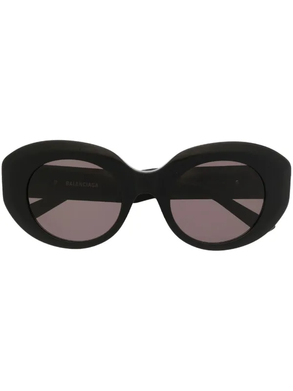 Balenciaga Monogram Acetate Round Sunglasses in Black