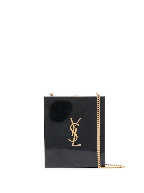 Saint Laurent Clutch mit Logo-Schild