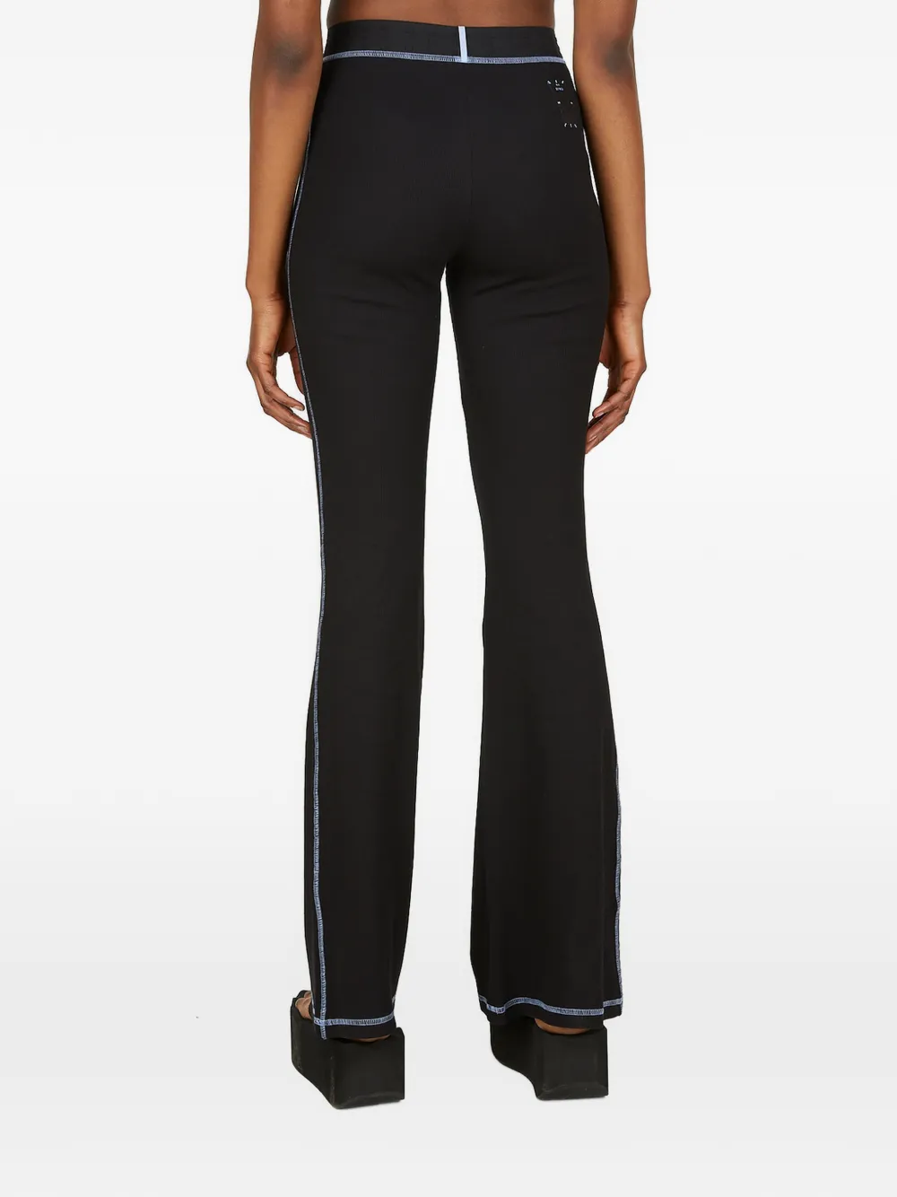  Mcq Topstitching Flared Trousers - Negro 
