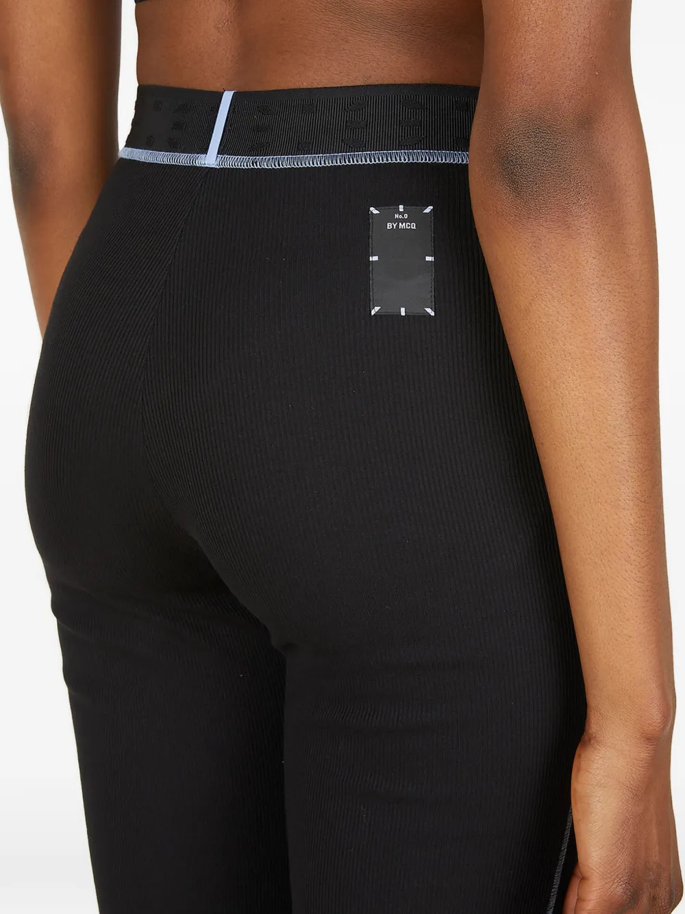 MCQ topstitching flared trousers Zwart