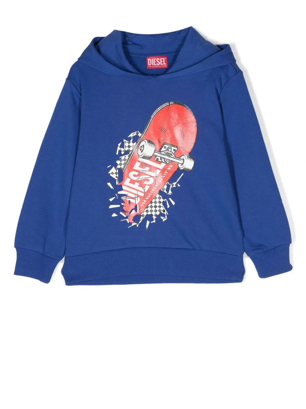 

Diesel Kids hoodie con patineta estampada - Azul