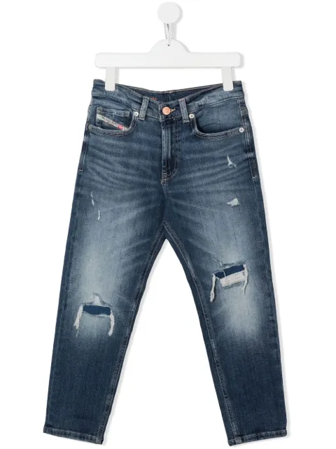 Diesel Kids D-Lucas-J straight-leg ripped jeans 