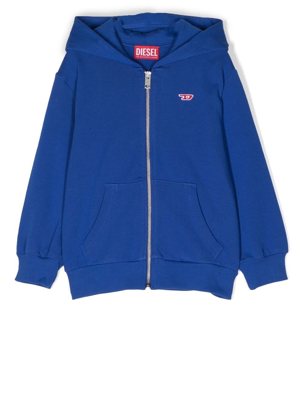 

Diesel Kids logo-patch zip-up hoodie - Blue