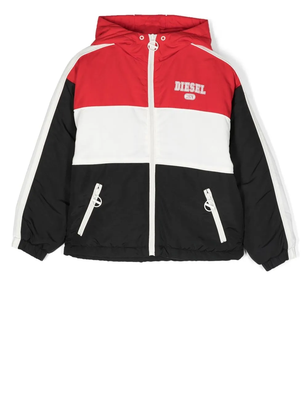 

Diesel Kids Jason colour-block hooded jacket - Black