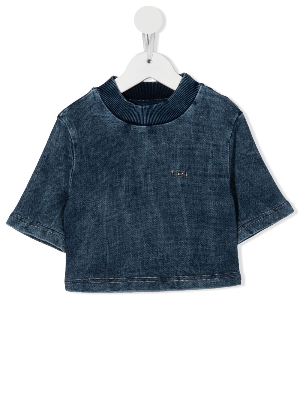 Diesel Kids Tbillie JJJ cropped t-shirt - Blue