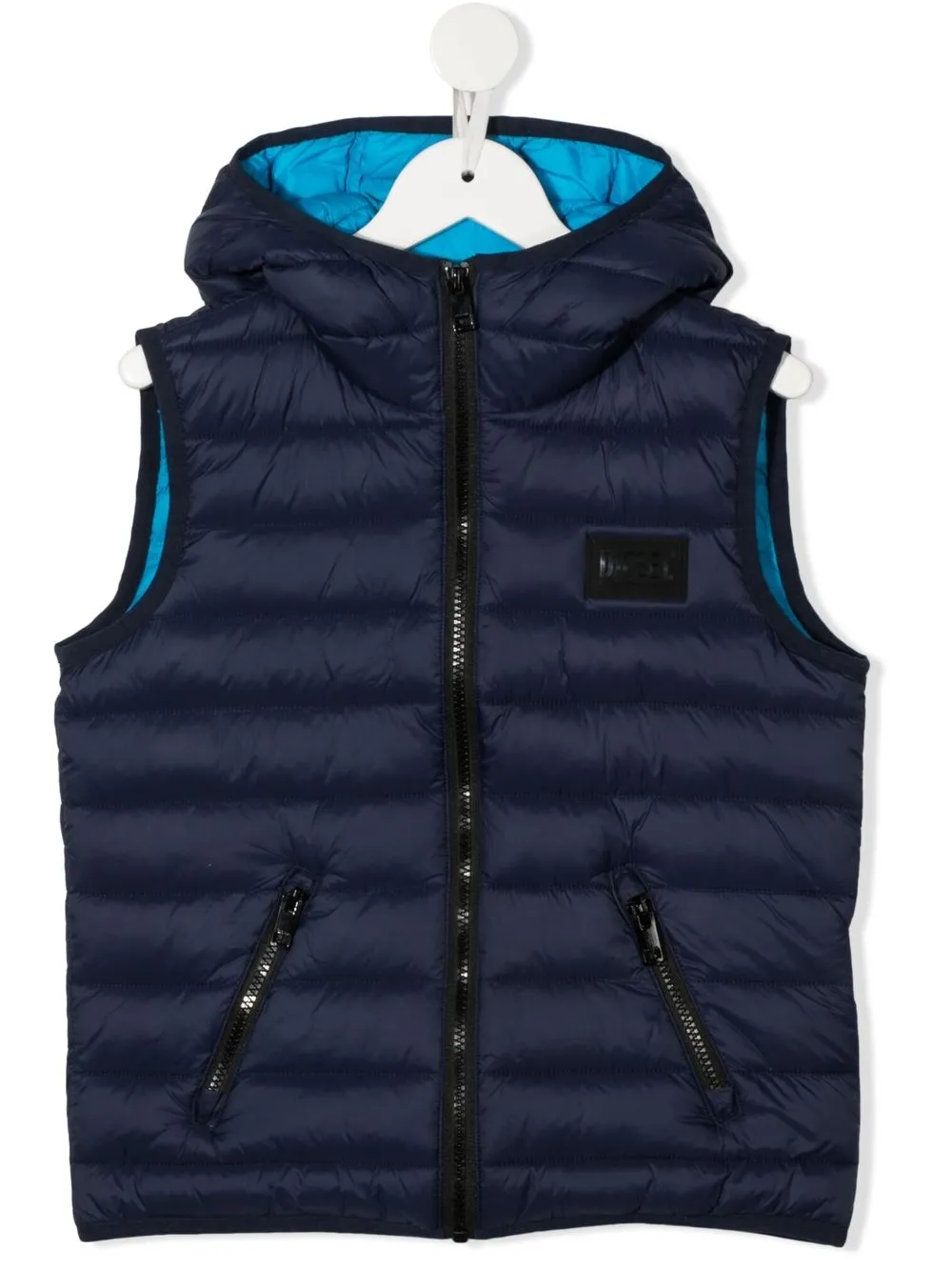 

Diesel Kids chaleco capitonado con capucha - Azul