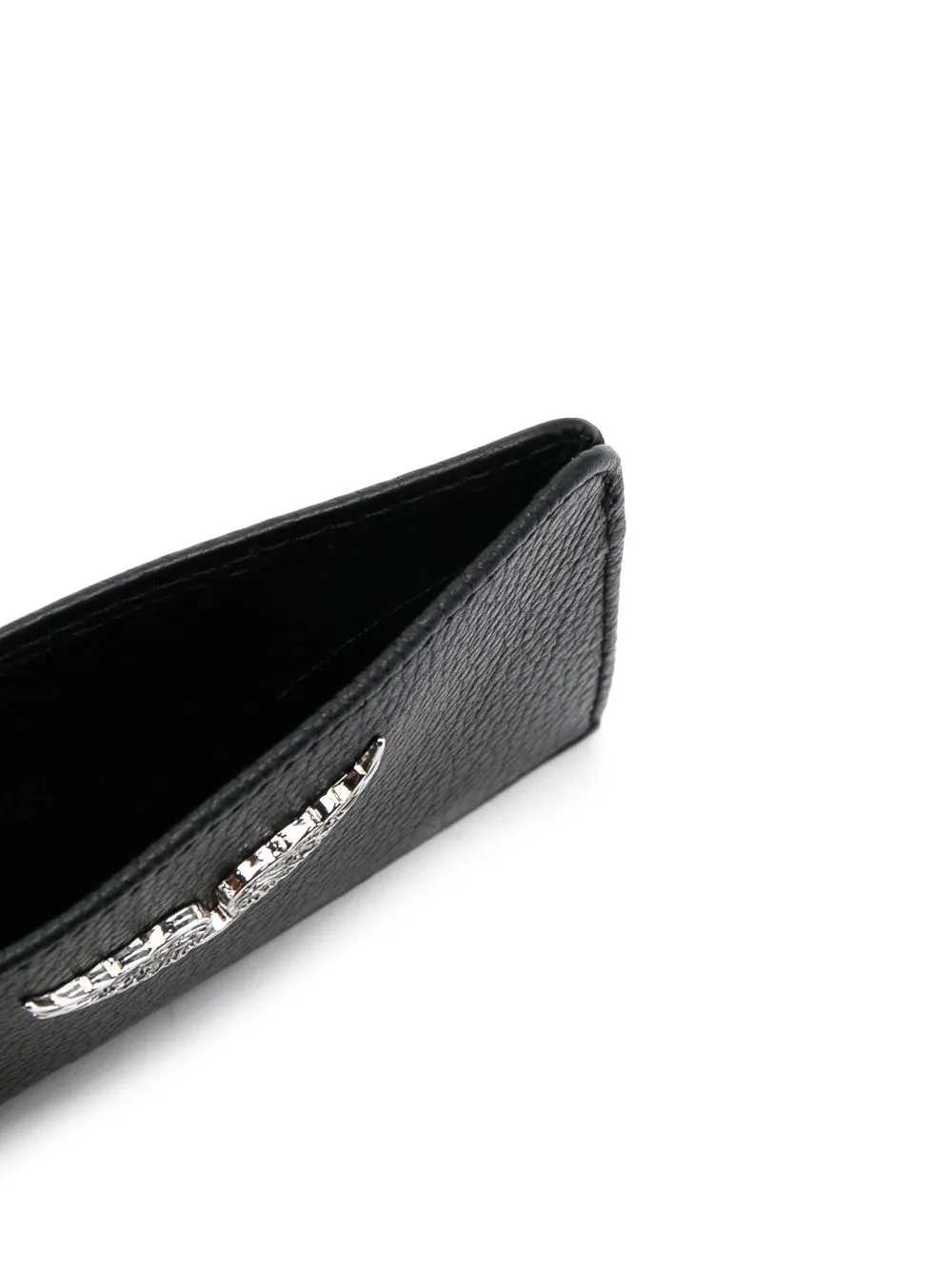 Zadig & Voltaire Wing-charm Leather Cardholder In Black