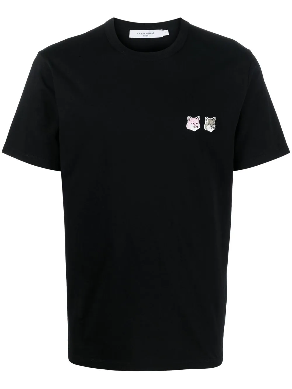 

Maison Kitsuné playera con parche doble de zorro - Negro