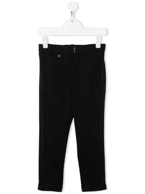 Givenchy Kids pantalon droit à bande logo 