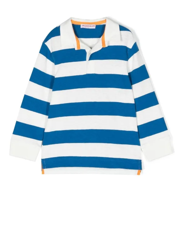 striped long-sleeve polo shirt