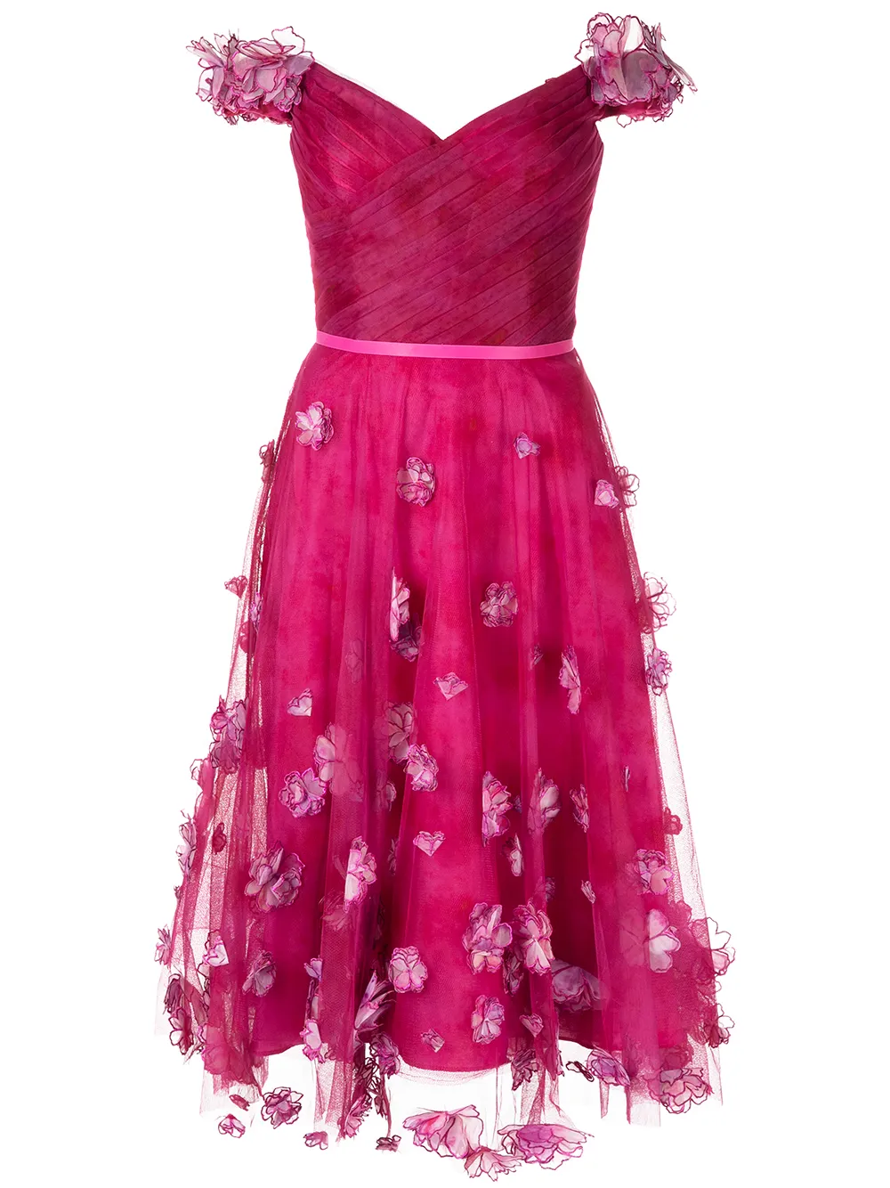 

Marchesa Notte vestido corto con hombros descubiertos - Rosado